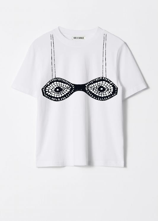 Crochet-print organic cotton T-shirt