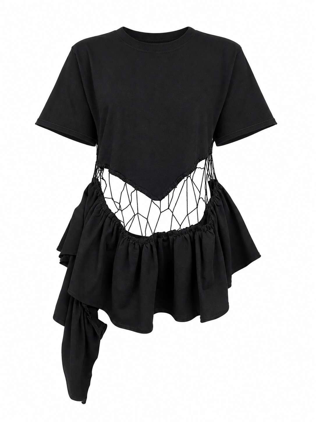 Handcrafted Organic Cotton T-Shirt with crochet