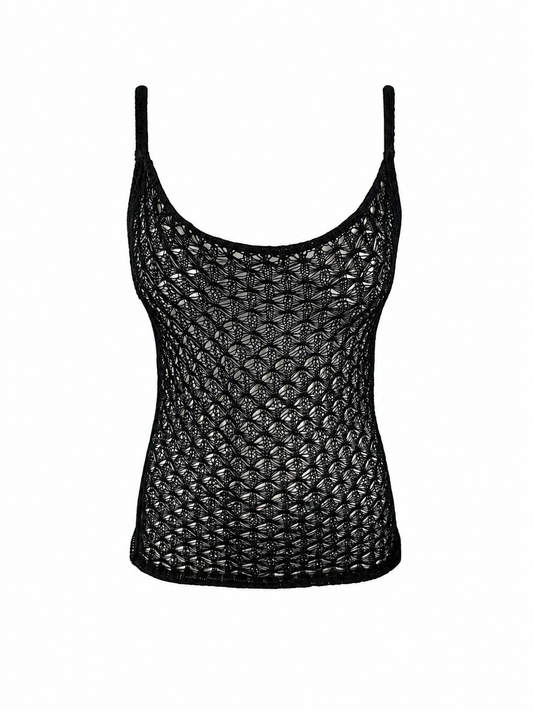Lace knit sleeveless top