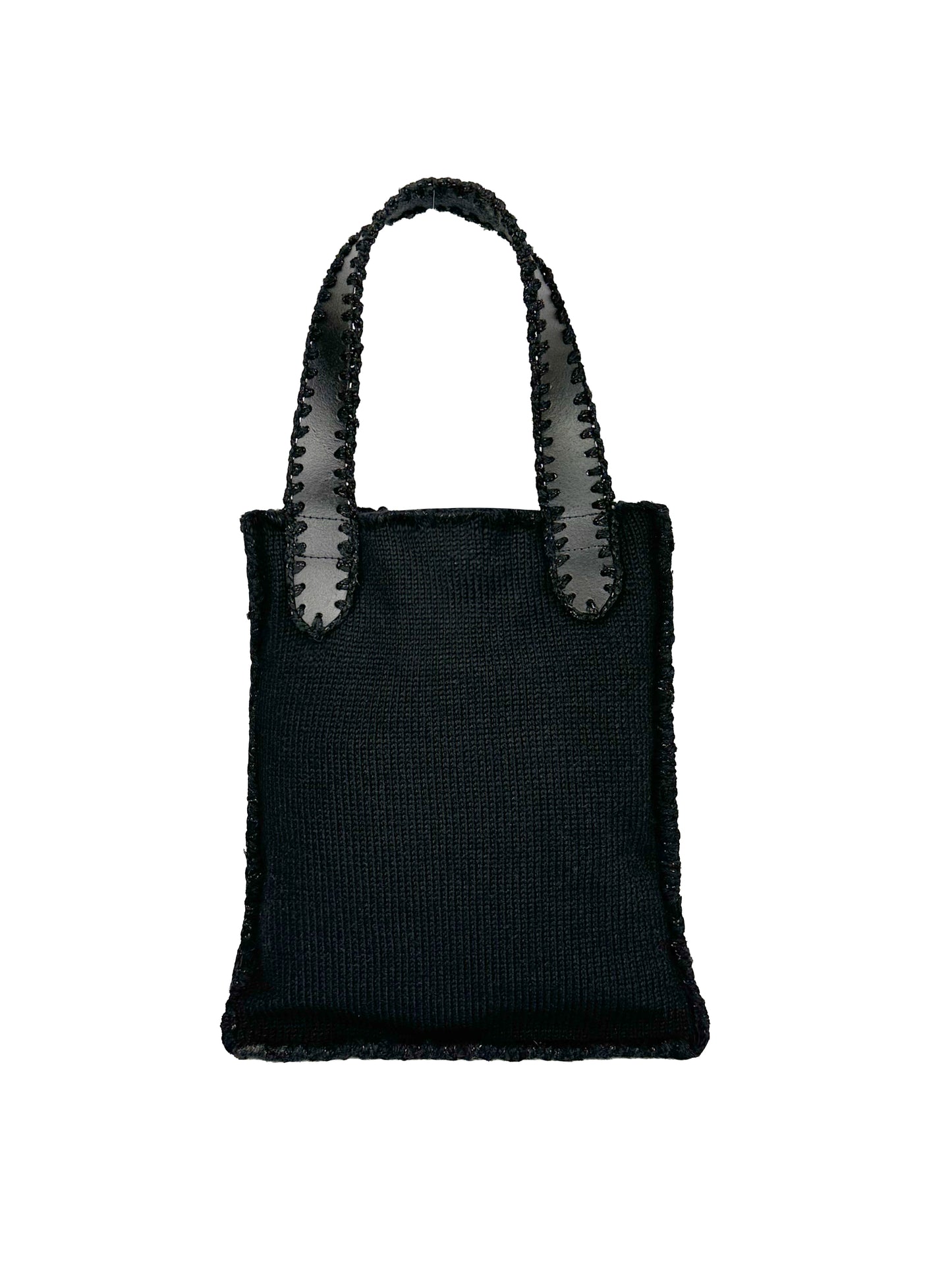 Upcycled  knitted mini tote bag