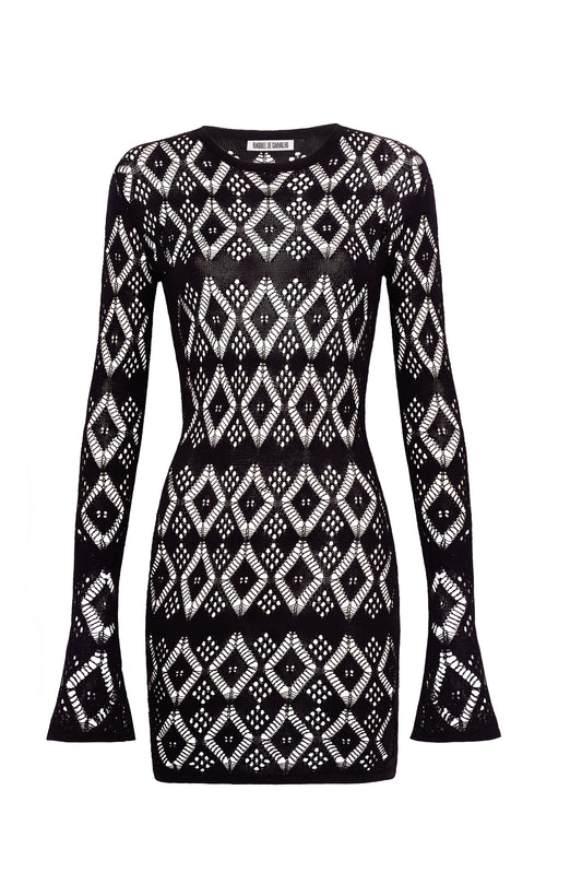 Diamond knit mini dress