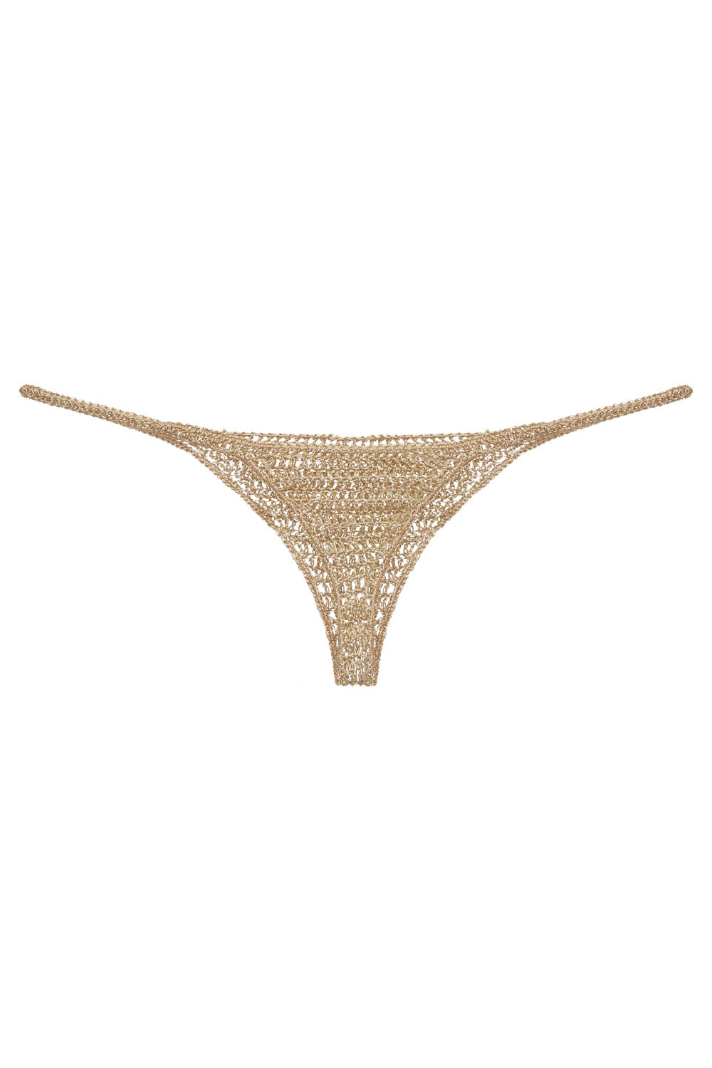 Handmade crochet metallic thong