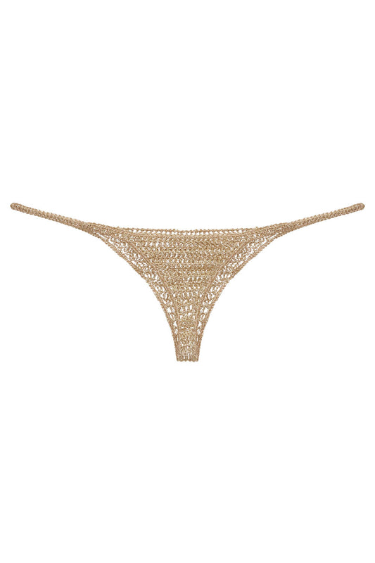 Handmade crochet metallic thong