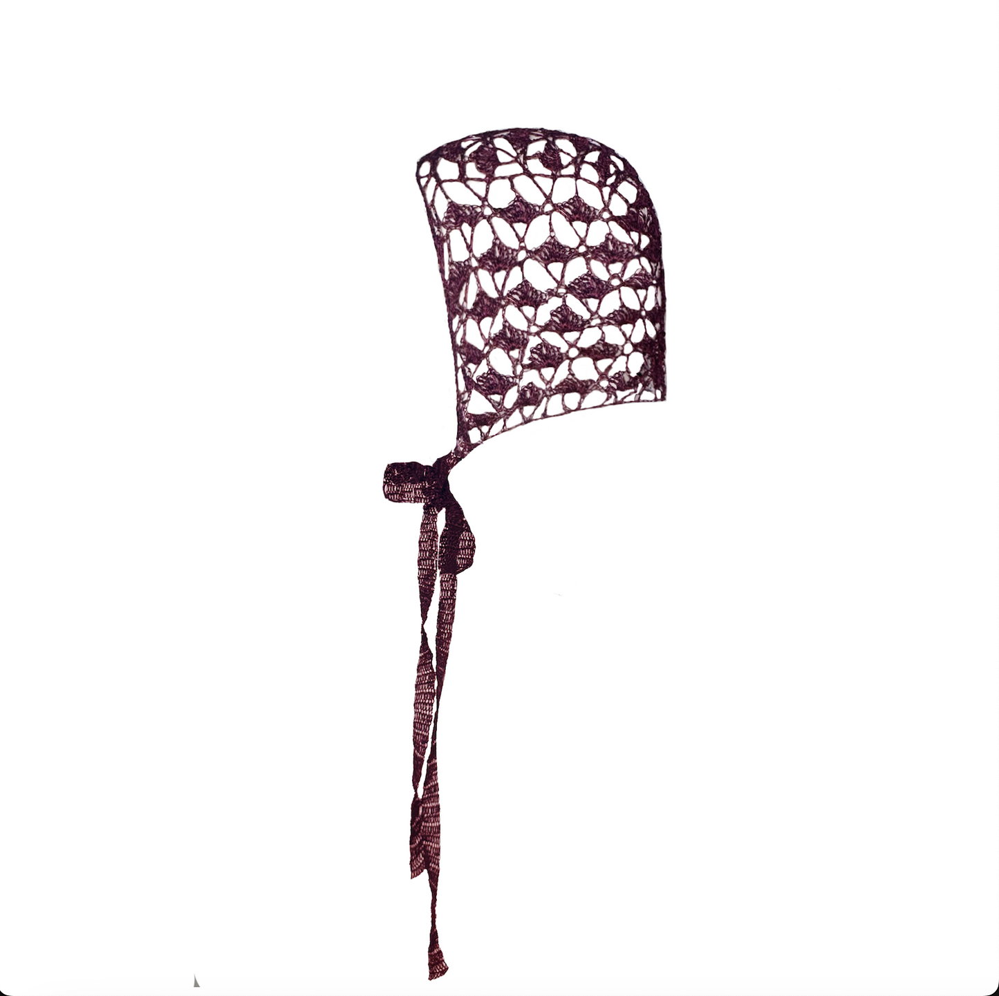 Lace metalic crochet bonnet