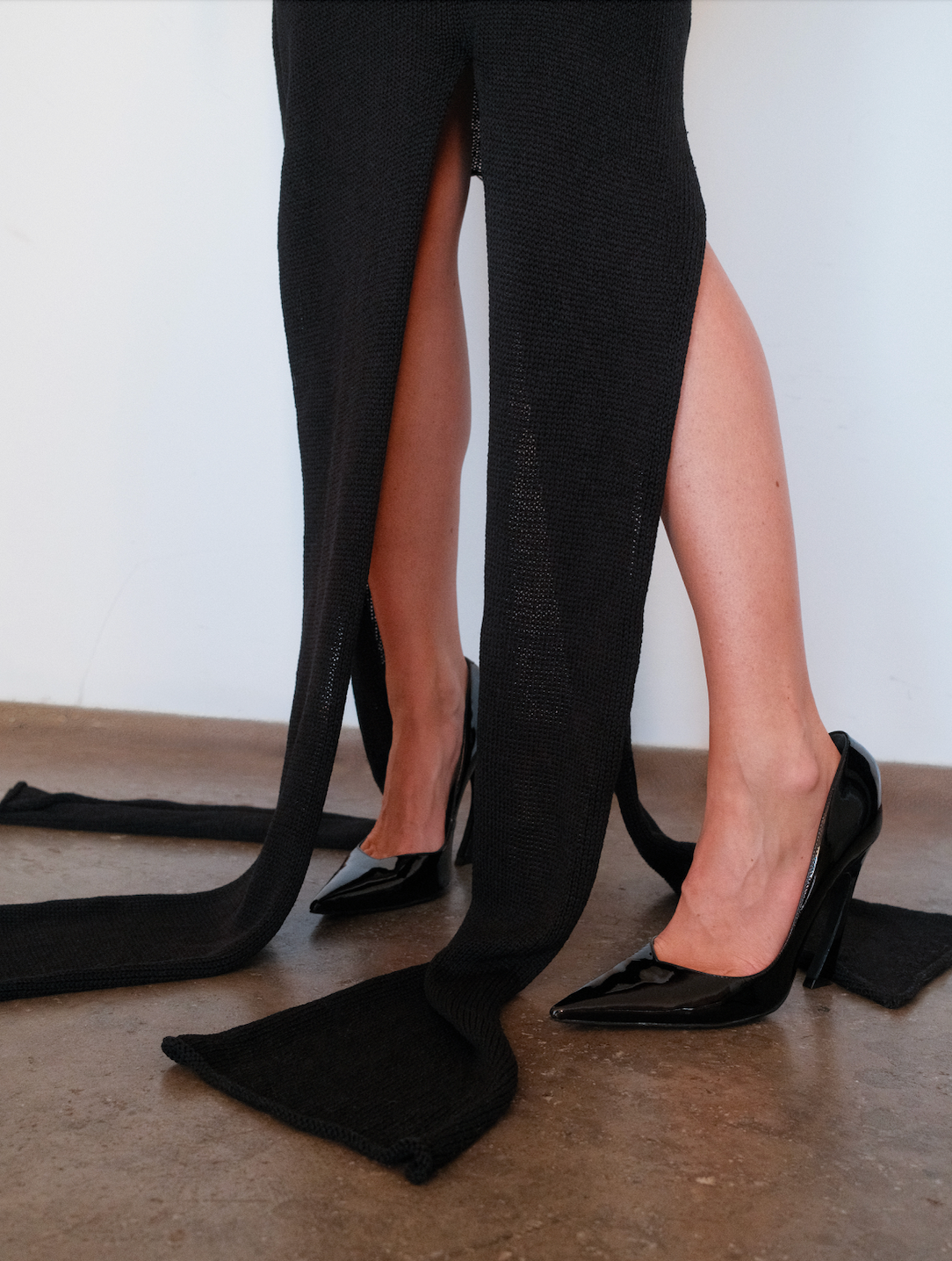 Asymmetrical Tussah Silk Knit Dress