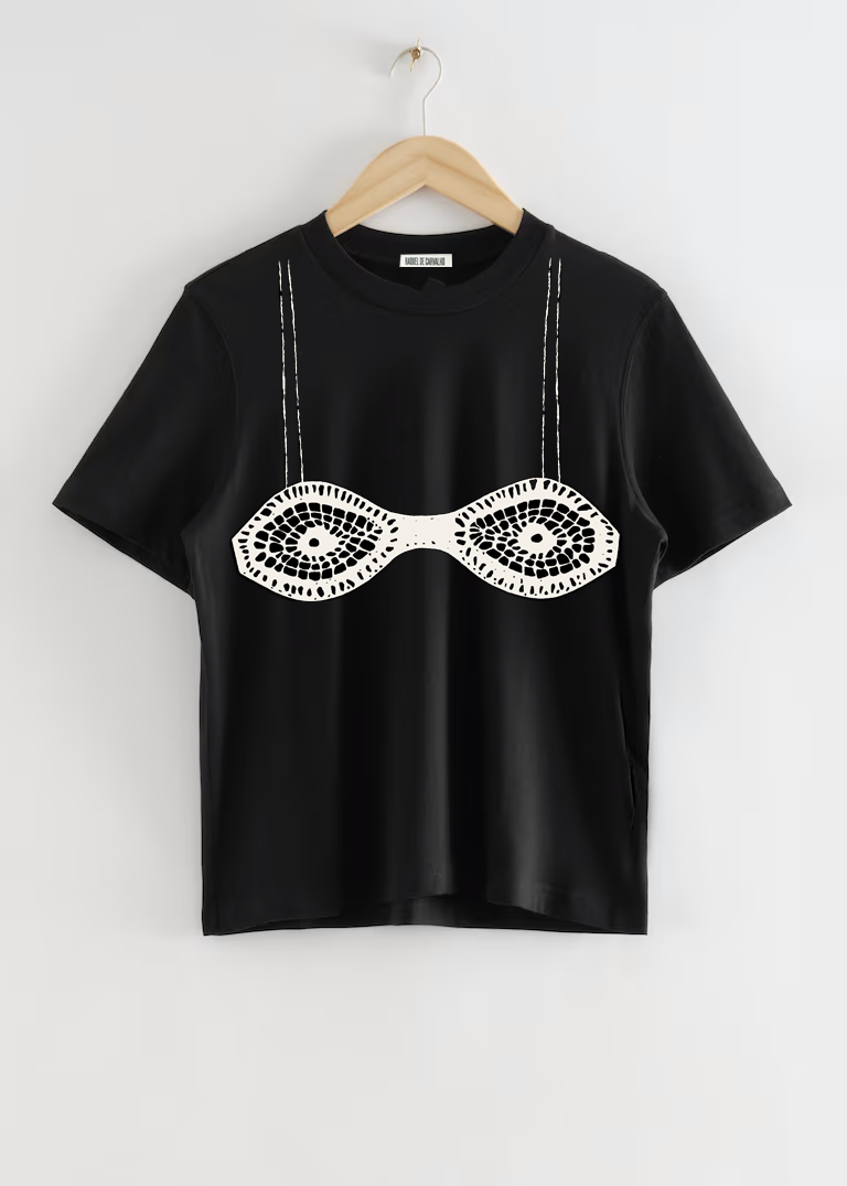 Crochet-print organic cotton T-shirt