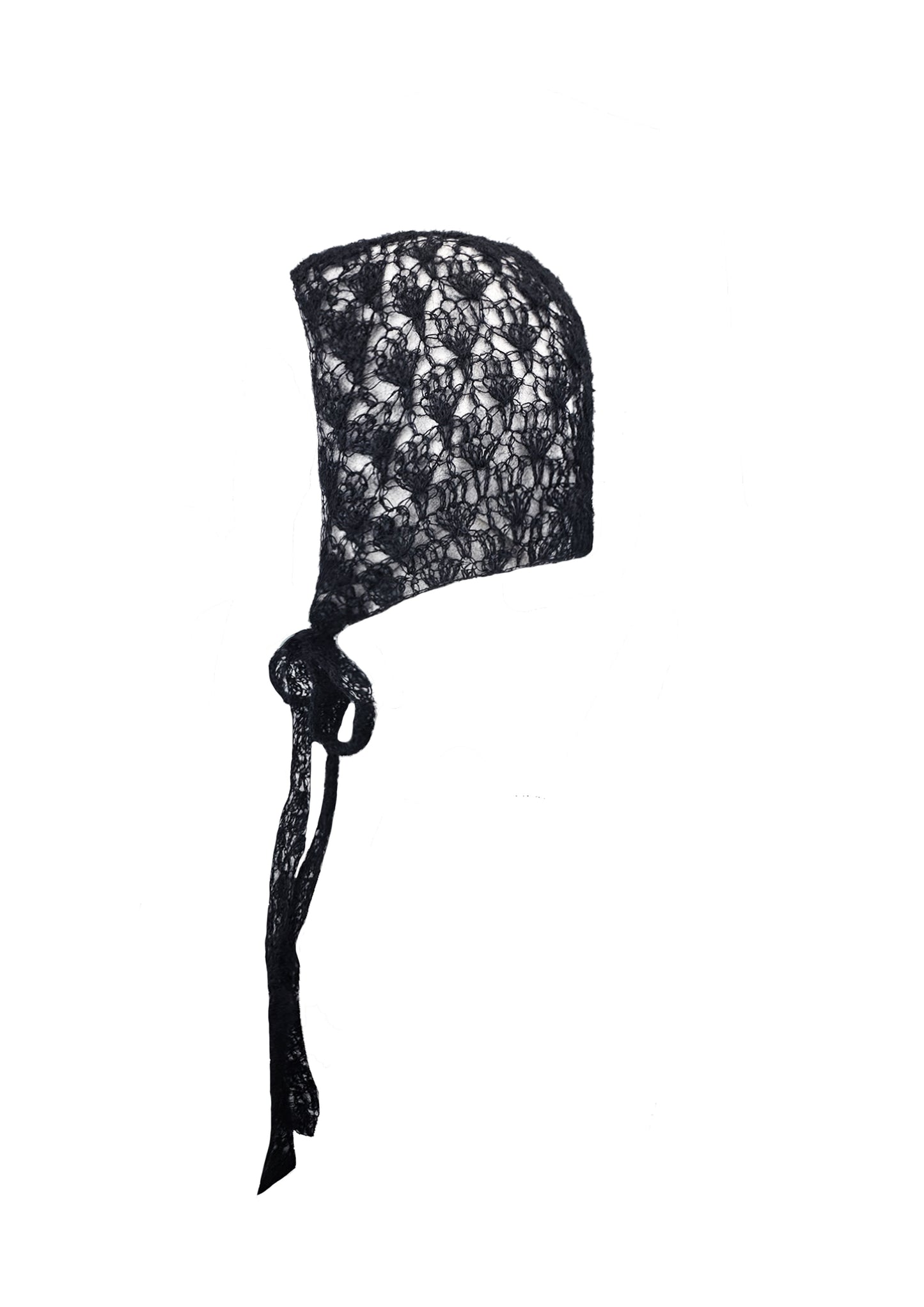 Mohair lace crochet bonnet