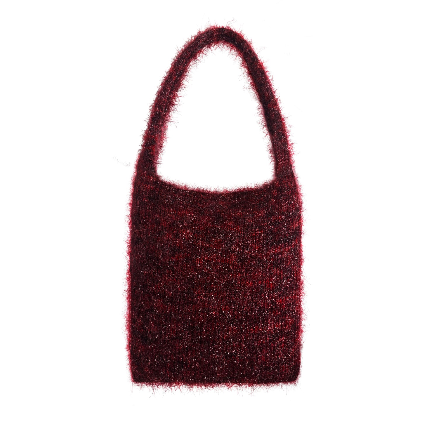 Knit fluffy tote bag
