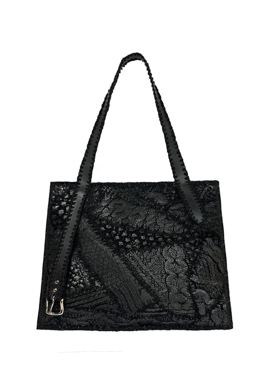 Upcycled knit tote bag